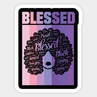 Blessed Words in Afro Christian Religious Sticker